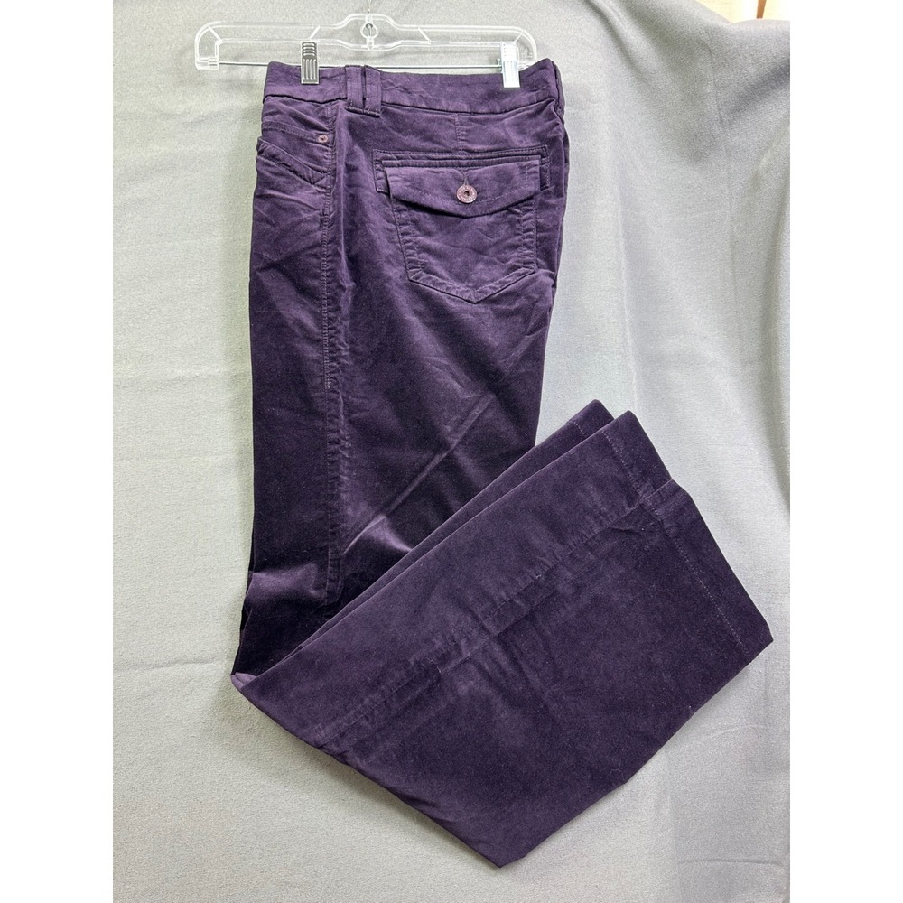 Eddie Bauer Purple Corduroy Pants Women Wide Leg Velvet Texture Trousers size 10 - Picture 15 of 16